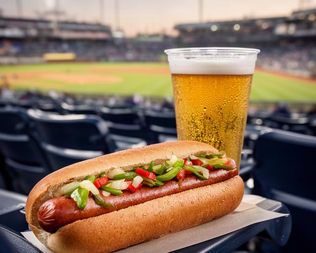東京ドームの座席で味わう生ビールと球場名物ホットドッグ